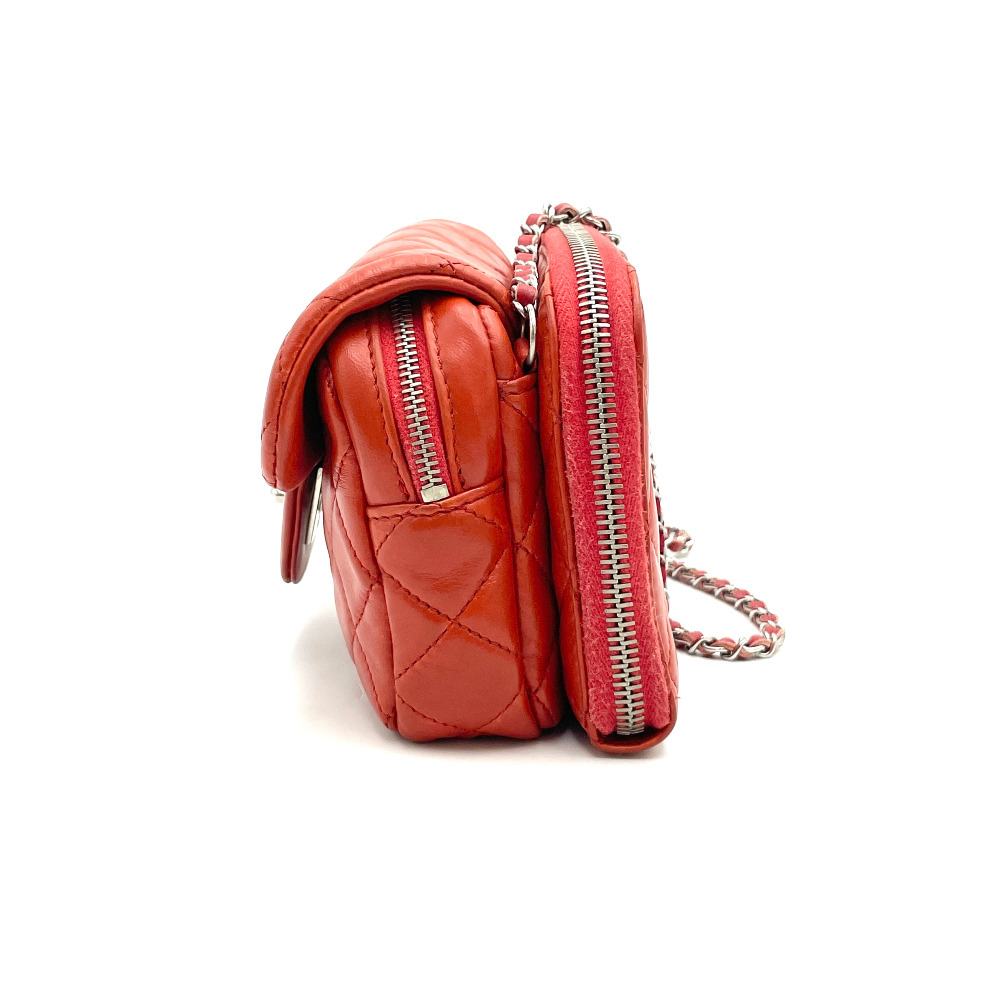 Chanel No. 15 Red Orange Leather Mini Flap Crossbody Bag - 4