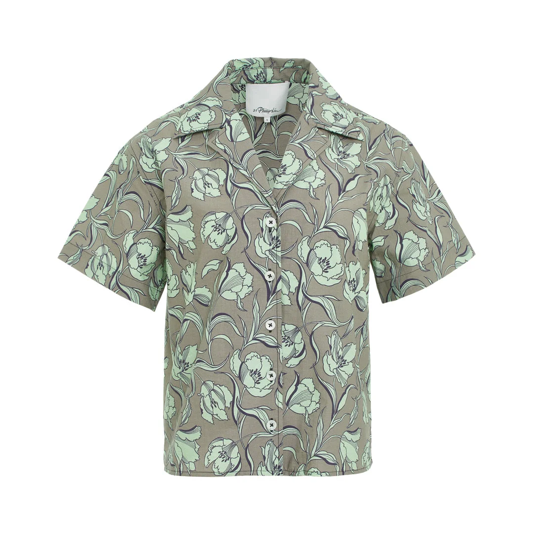 Floral Printed Camp Shirt - 1