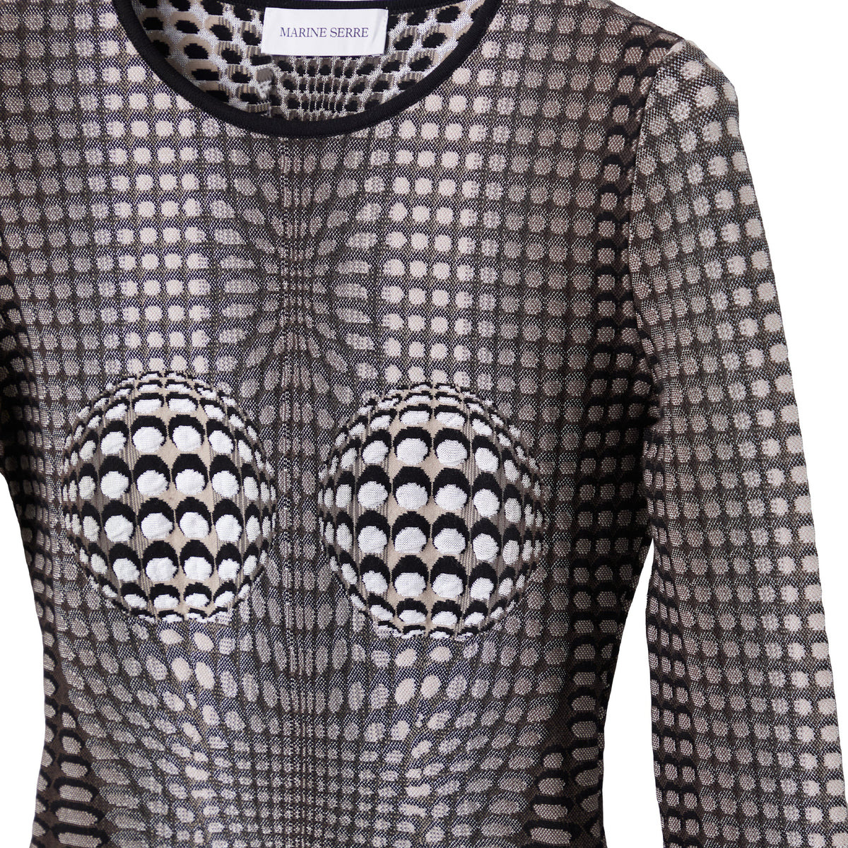MOON SKIN JACQUARD KNIT FITTED SWEATER (STONE GREY) - 2
