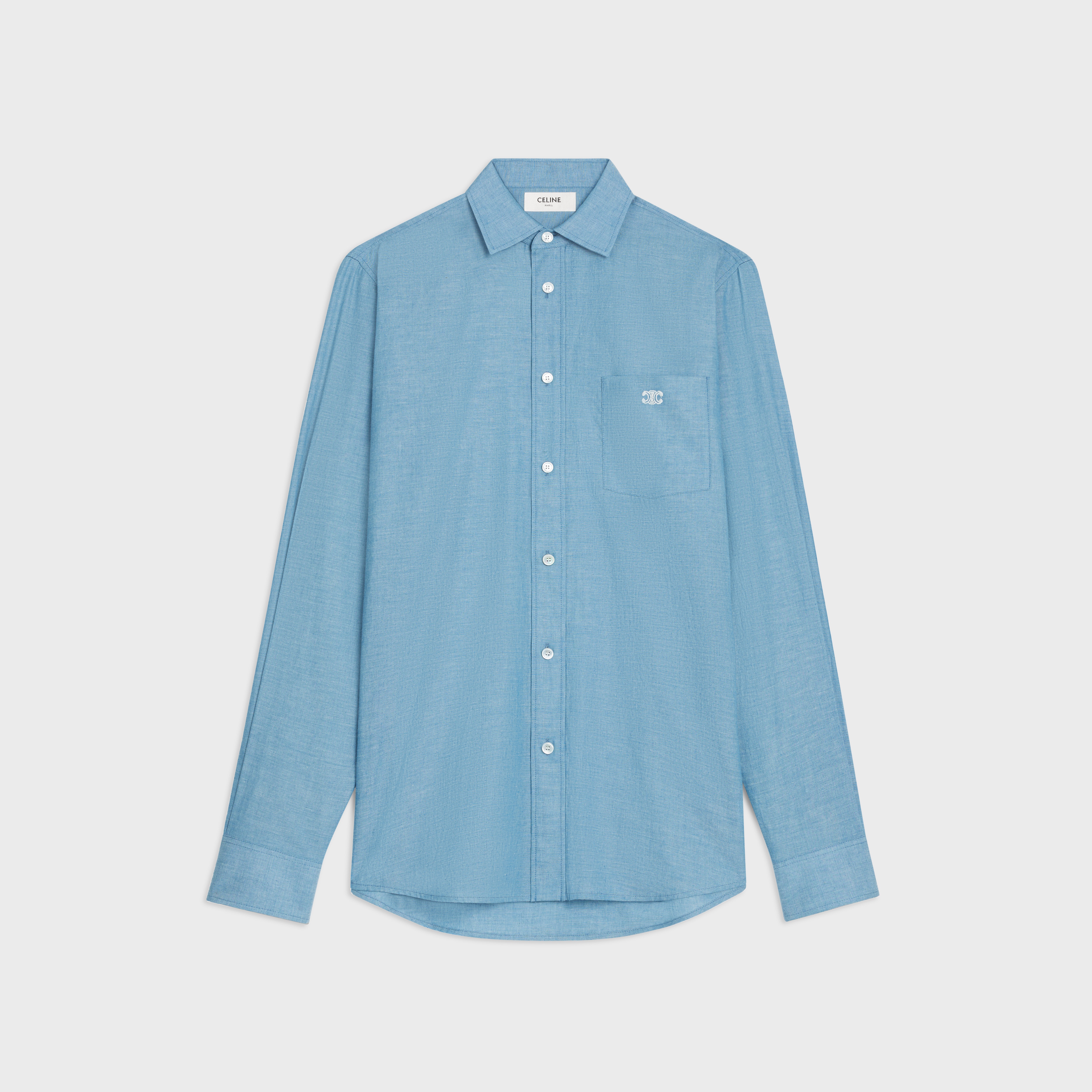 loose carnaby shirt in chambray cotton - 1