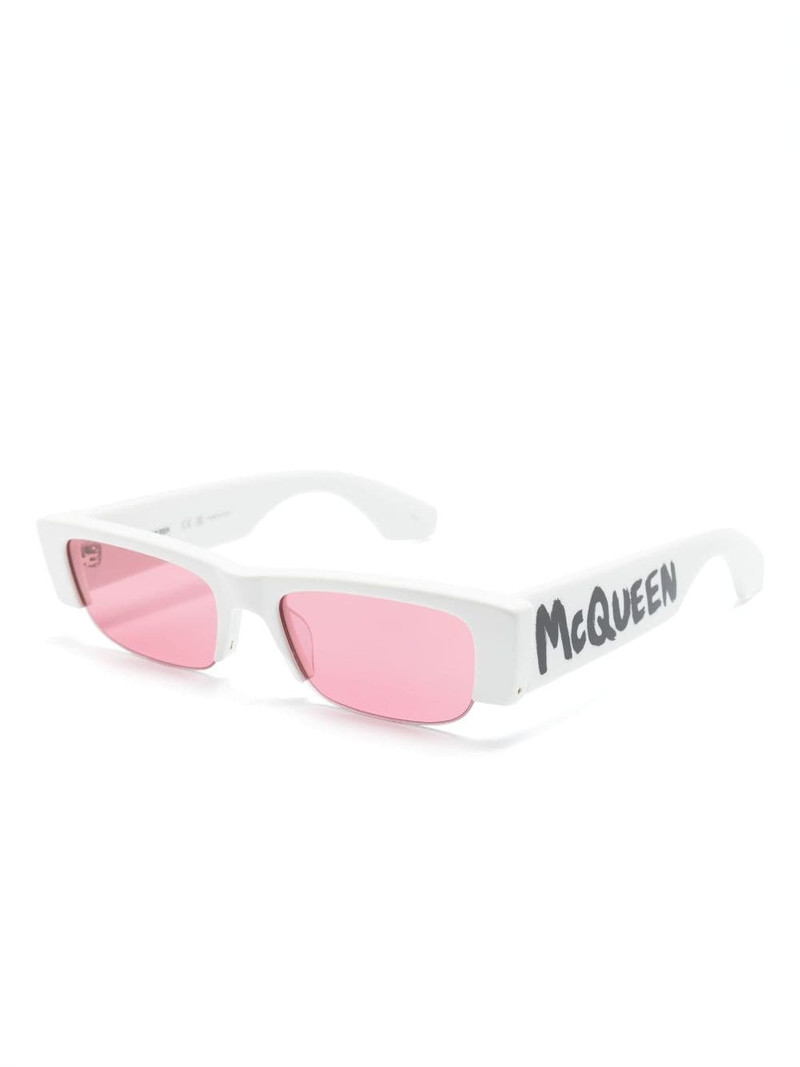 Alexander McQueen Graffiti slashed rectangle sunglasses outlook
