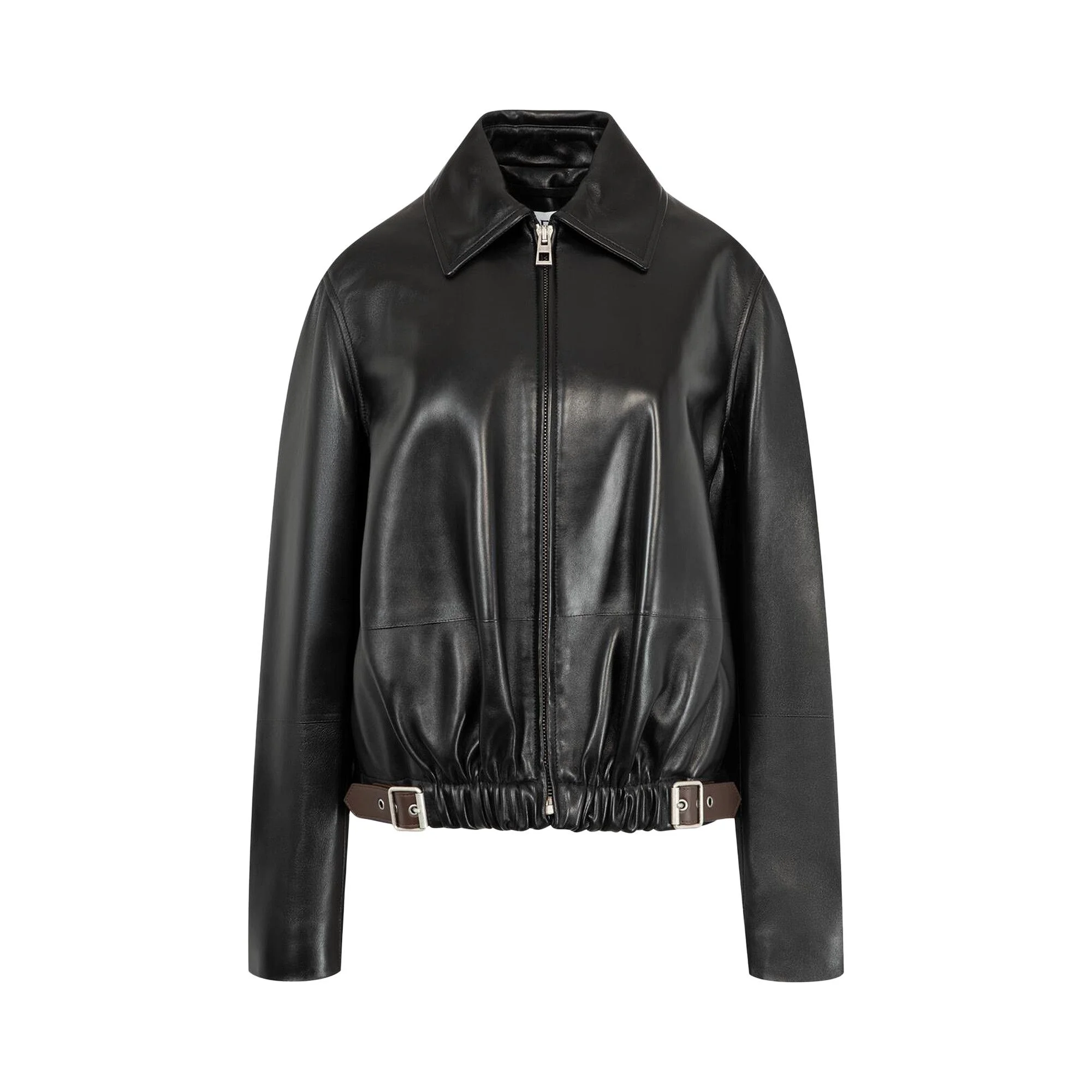 Loewe Belted Jacket In Nappa Lambskin 'Black' - 1