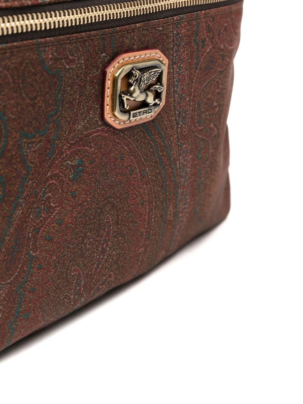 paisley-print leather messenger bag - 4