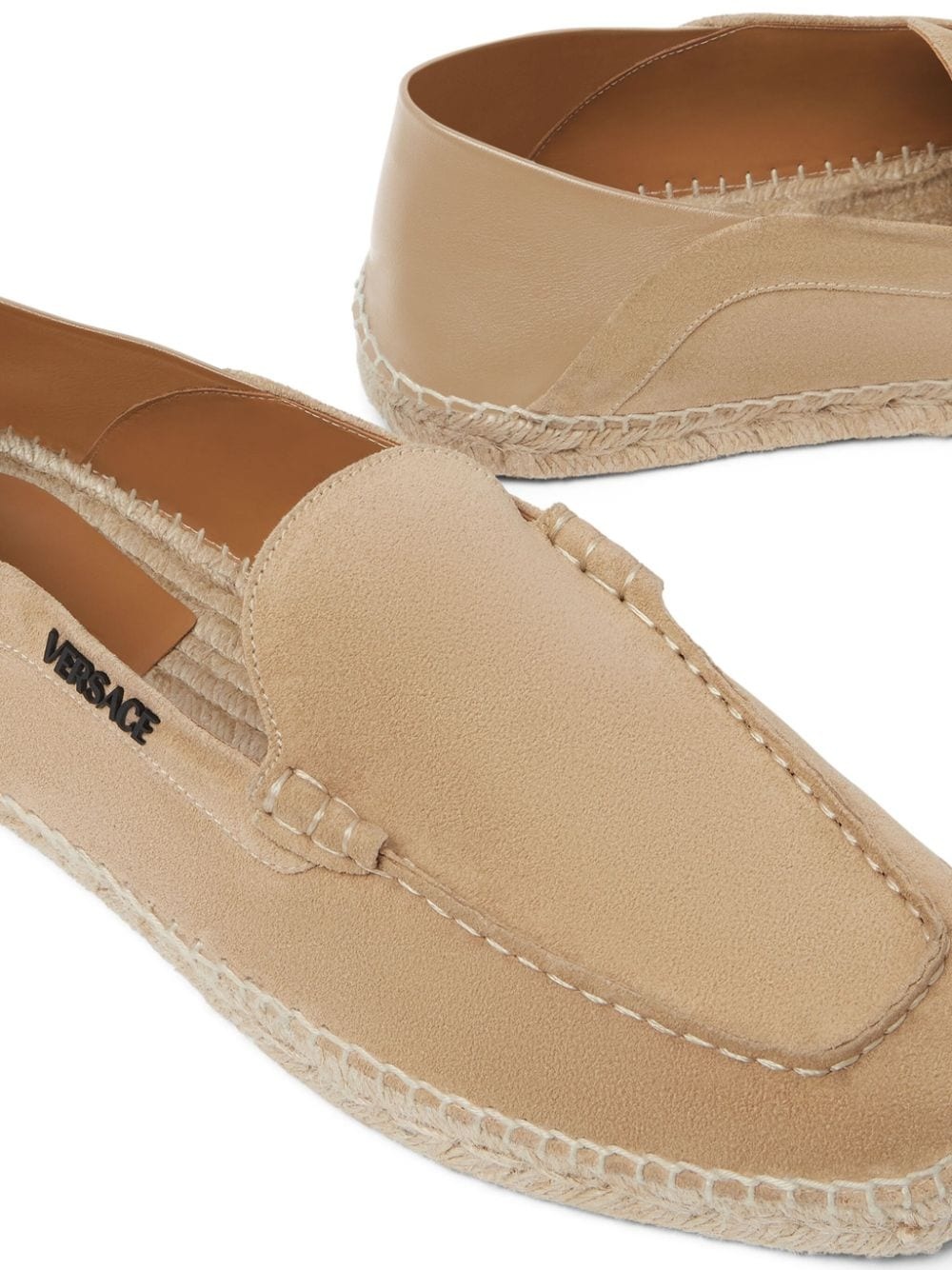 logo-lettering suede espadrilles - 4