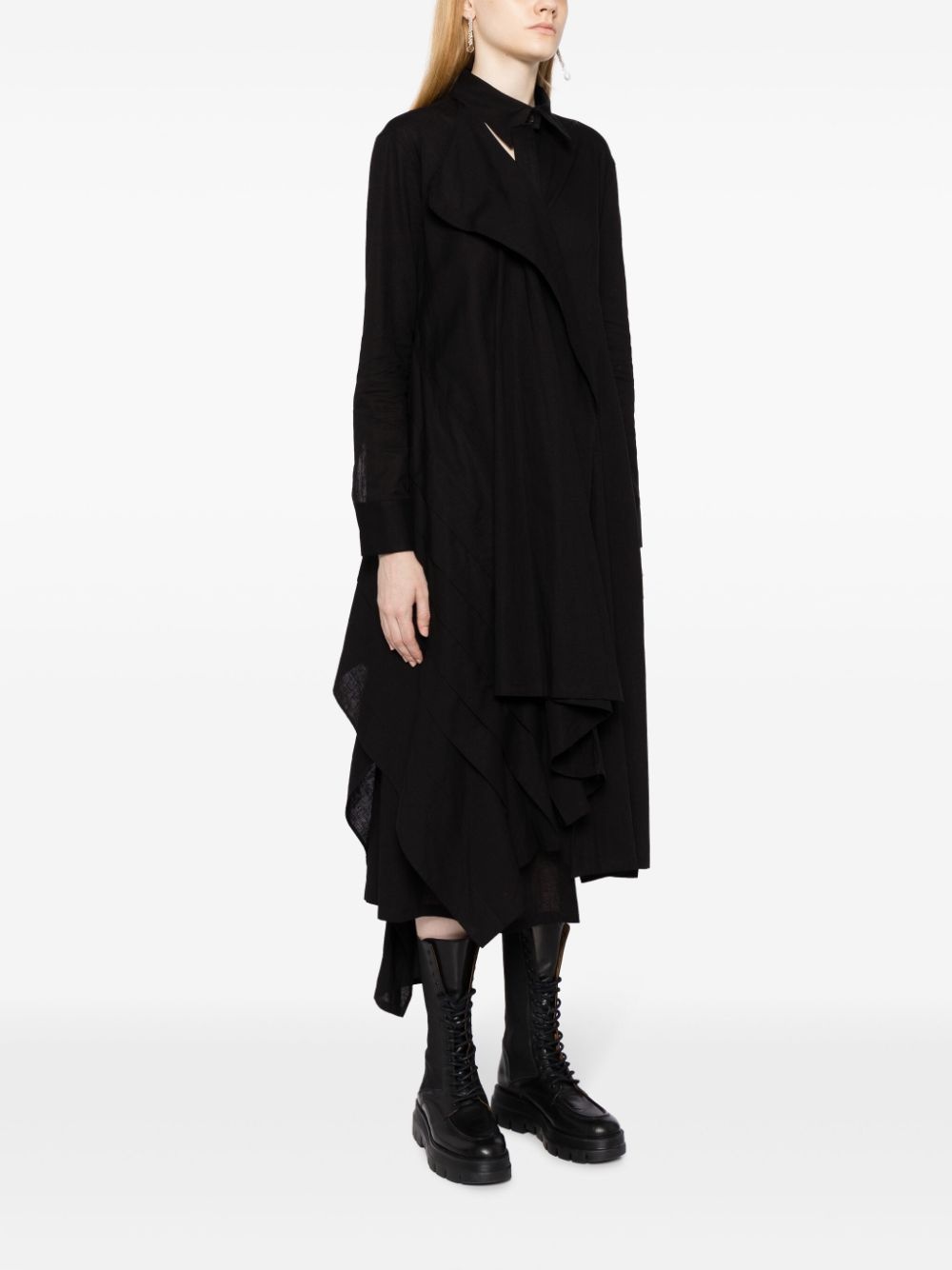 Muslin draped midi dress - 3