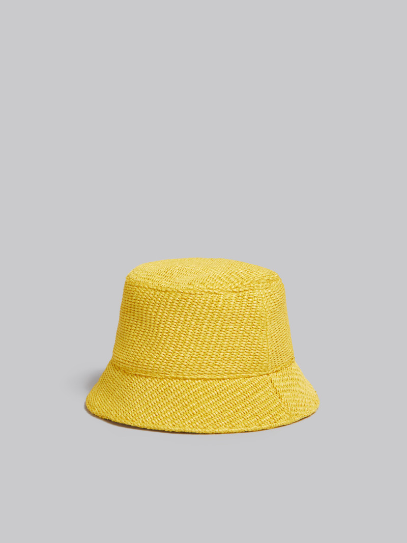 MARNI X NO VACANCY INN - YELLOW HAT IN RAFFIA FABRIC 3