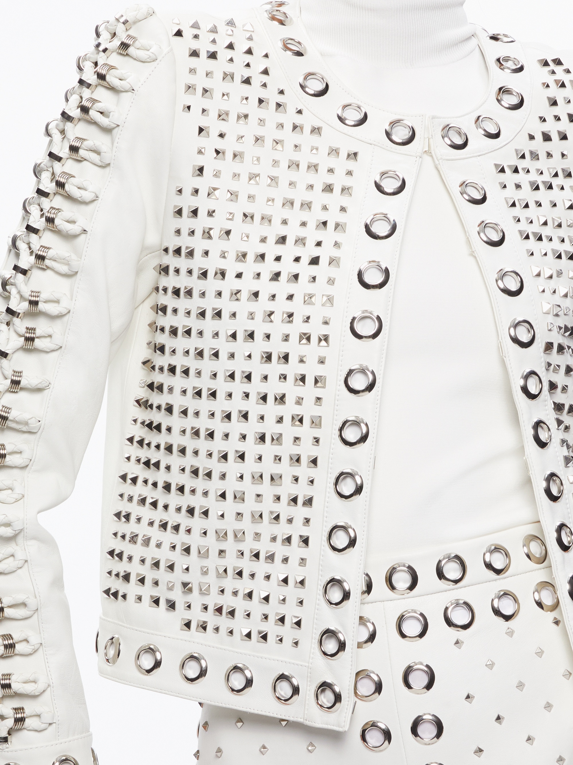 KIDMAN EMBELLISHED LEATHER JACKET - 5