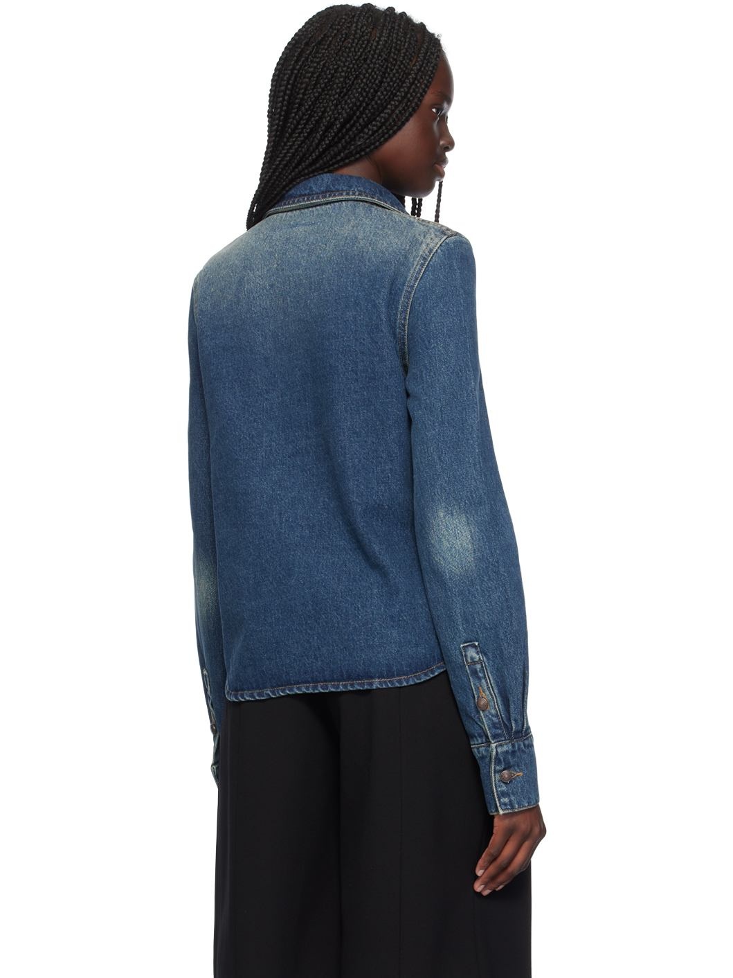Navy Fitted 05 Denim Shirt - 3