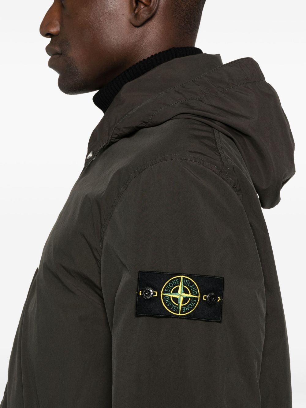 hooded buttoned coat - 5