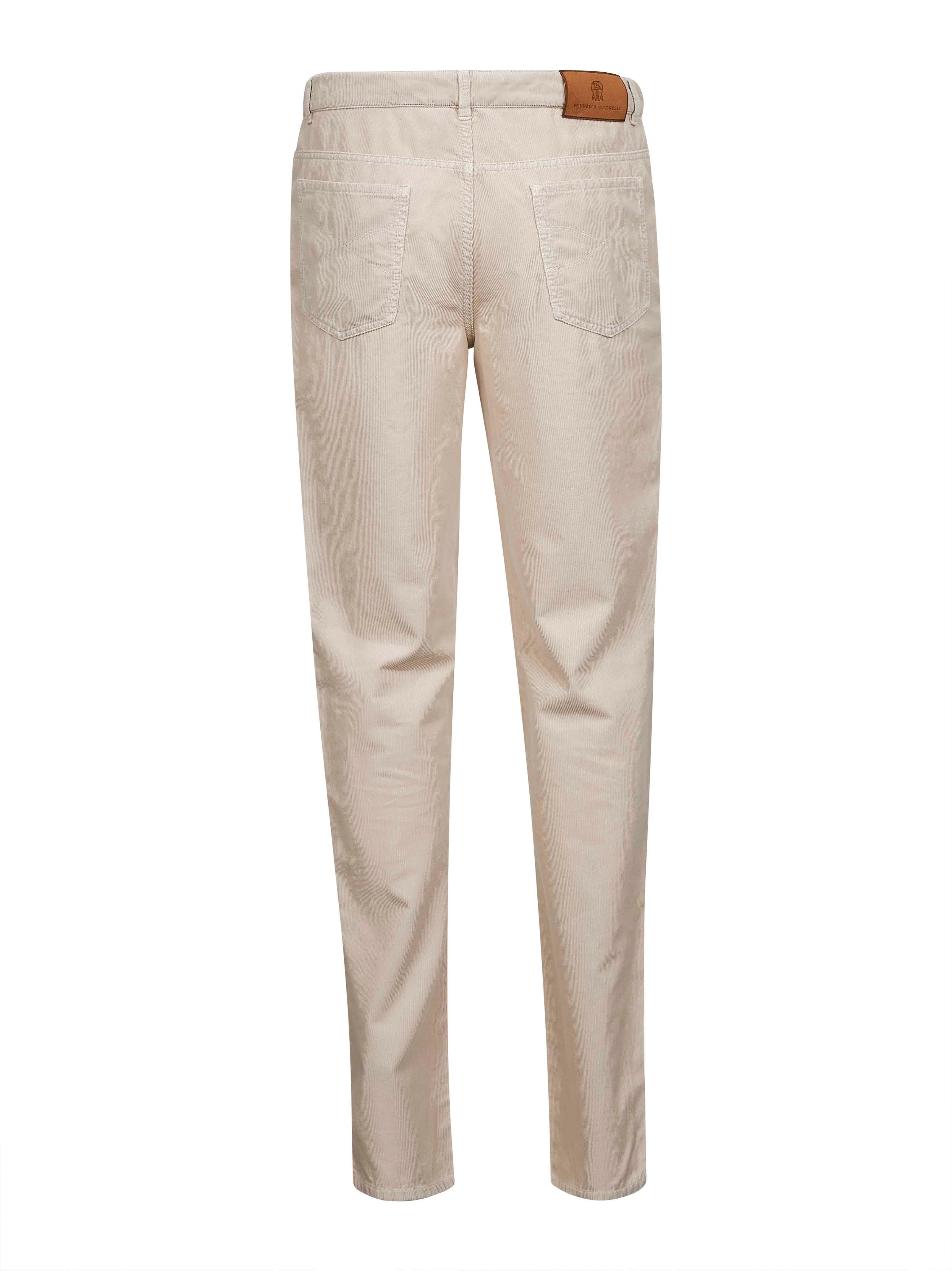 Beige corduroy italian fit trousers - 2