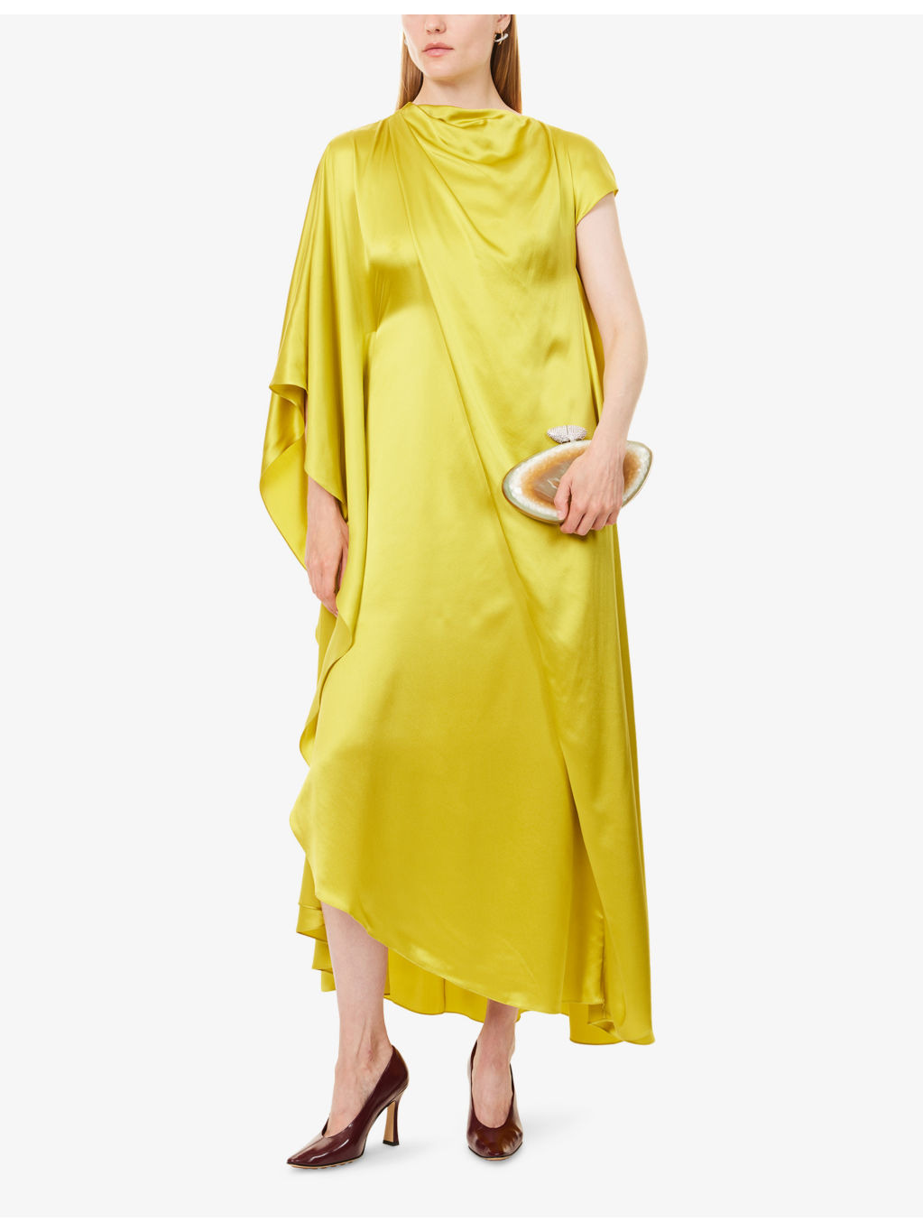 Hiba Draped Silk Maxi Dress - 2