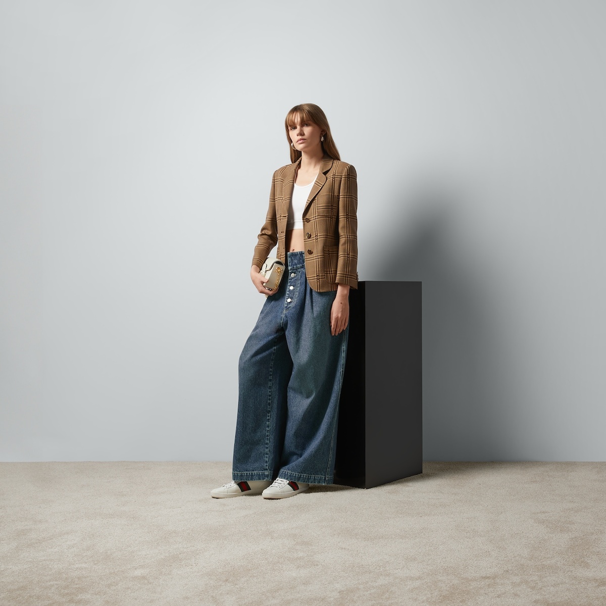 Horsebit check wool jacket - 2