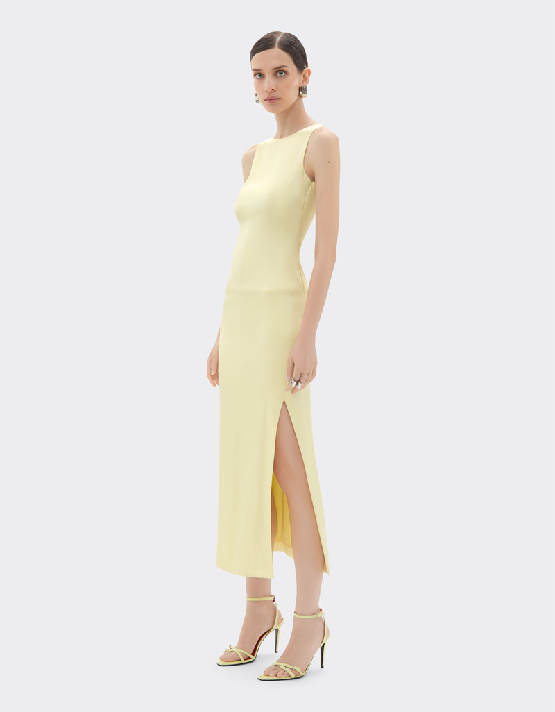 Long stretch satin dress 3