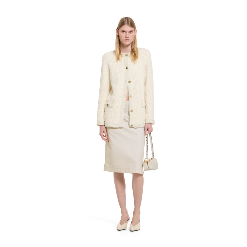 GUCCI Wool lamé bouclé cardigan outlook