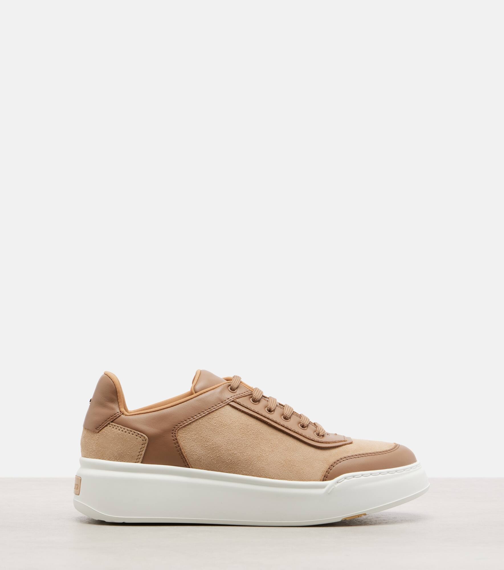 Maxisuede leather-trimmed sneakers - 4