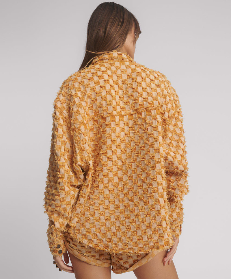 Gingham Daria Shacket - Yellow 4