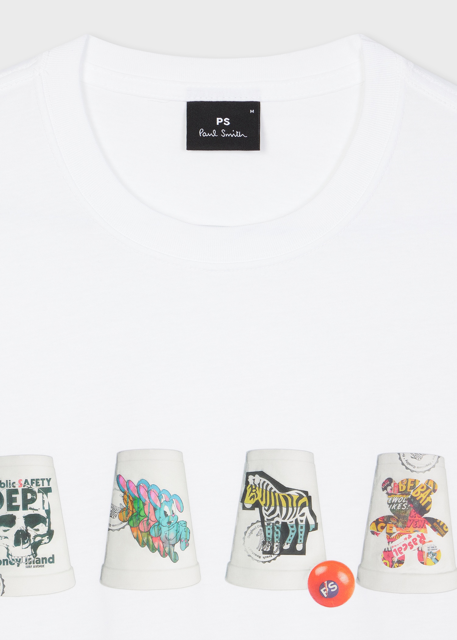 White 'Cups' Print T-Shirt - 2
