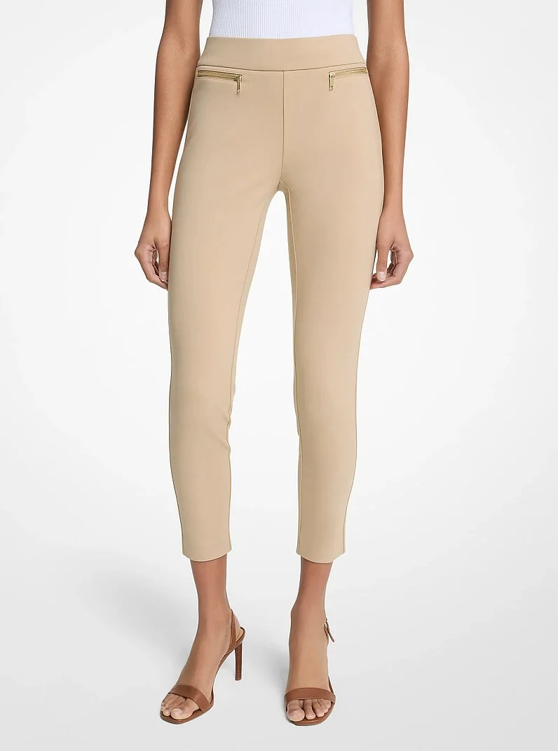 Viscose Blend Zip Pants - 1