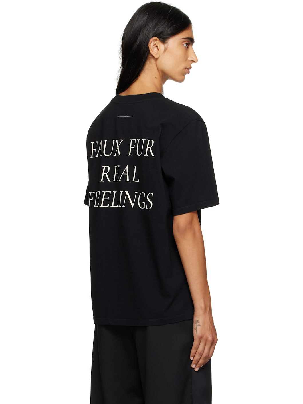 Black Cotton Jersey T-shirt - 3