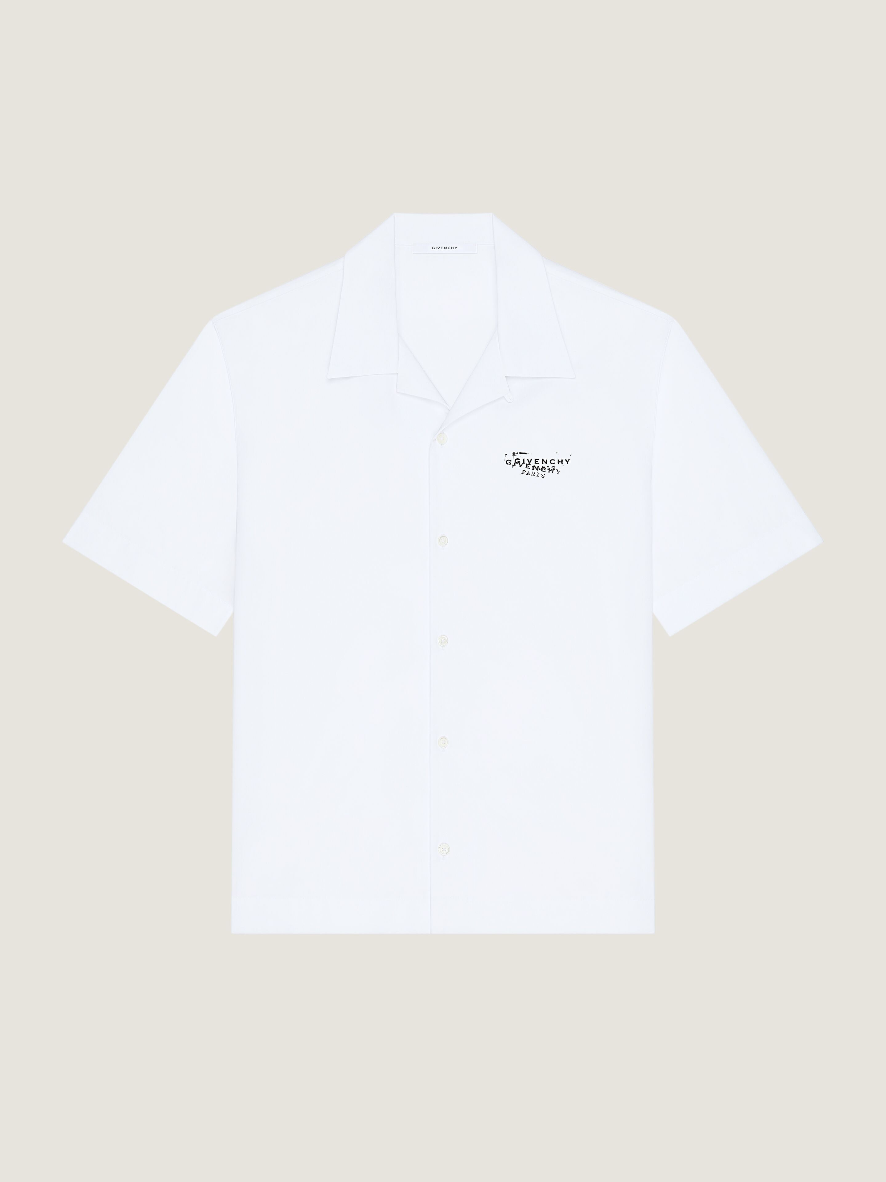 SHIRT IN POPLIN WITH GIVENCHY STAMP PRINT - 1