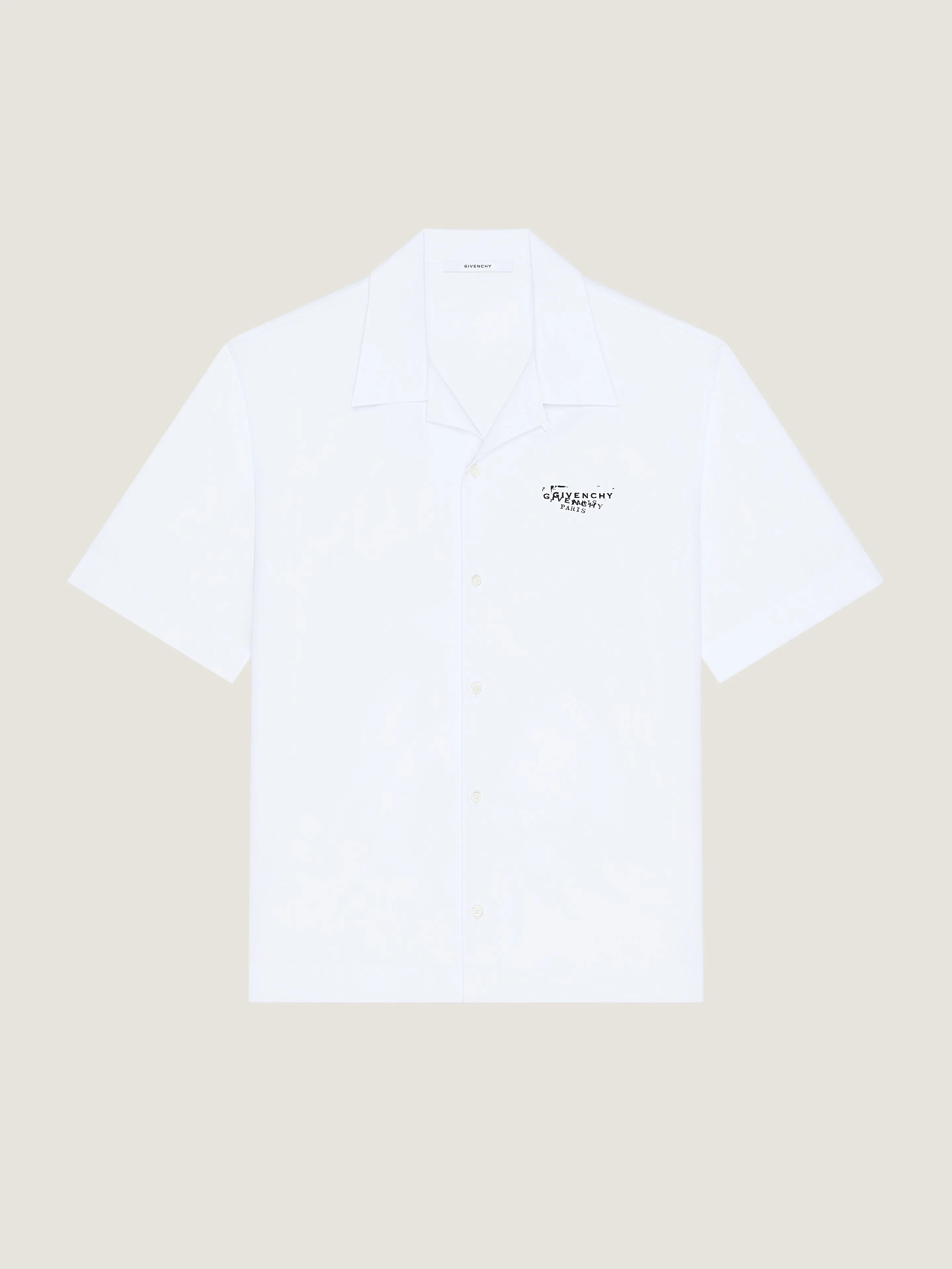 SHIRT IN POPLIN WITH GIVENCHY STAMP PRINT - 1