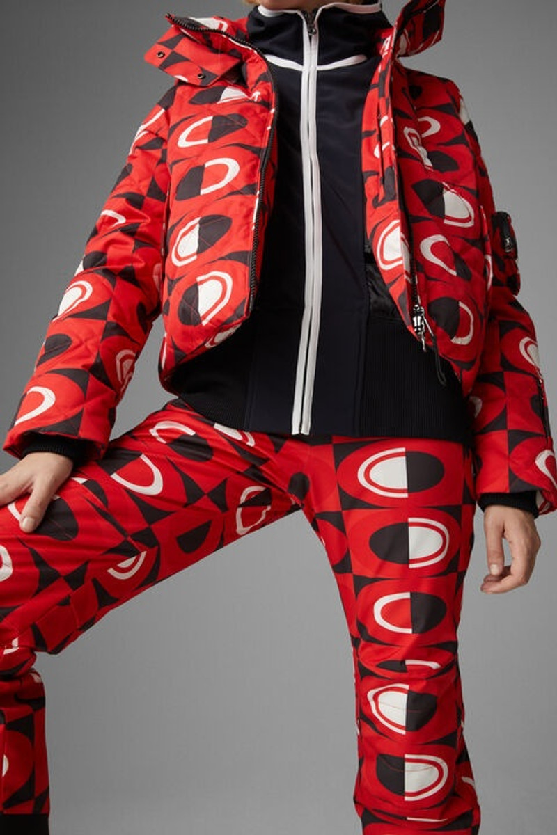 Elani Down ski jacket in Red/Black 6