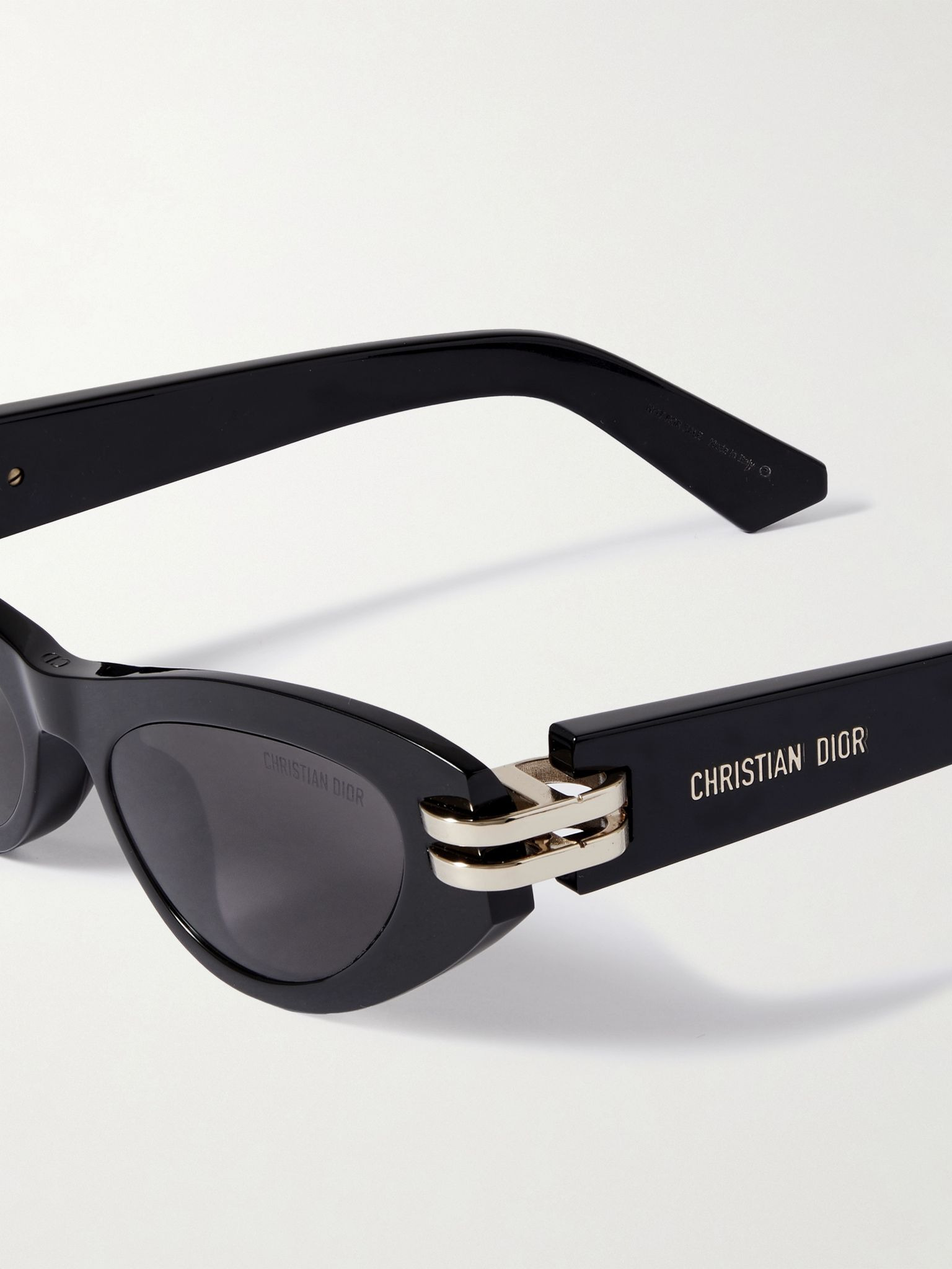 CDior B1U cat-eye acetate and gold-tone sunglasses Black - 4