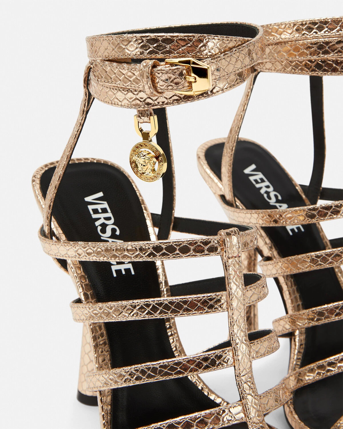 Lycia Snake-Effect Cage Sandals 110 mm - 5