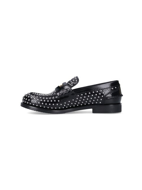 Miu Miu Women "Penny Loafers" Studded Loafers - 3