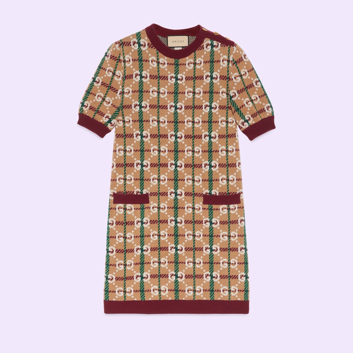 GG check wool dress - 1