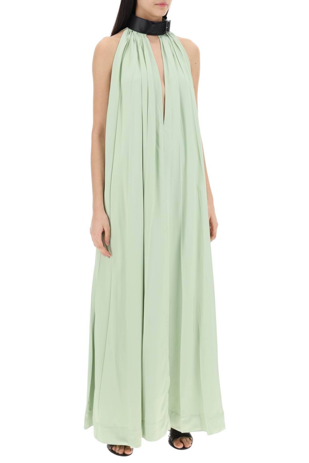 MAXI DRESS WITH LEATHER BUCKLE DETAIL - 3