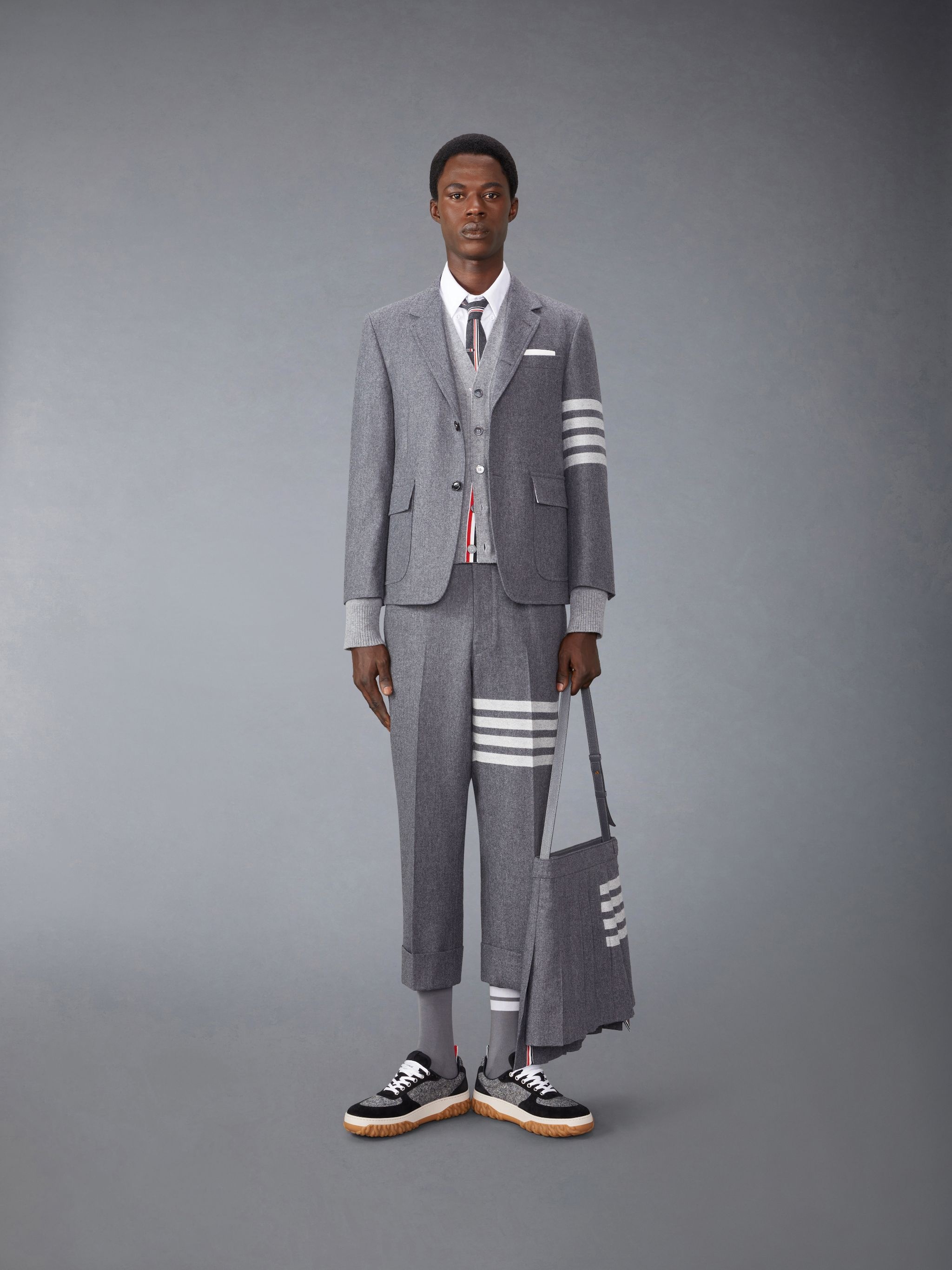 Flannel 4-Bar Unstructured Straight Fit Sport Coat - 3