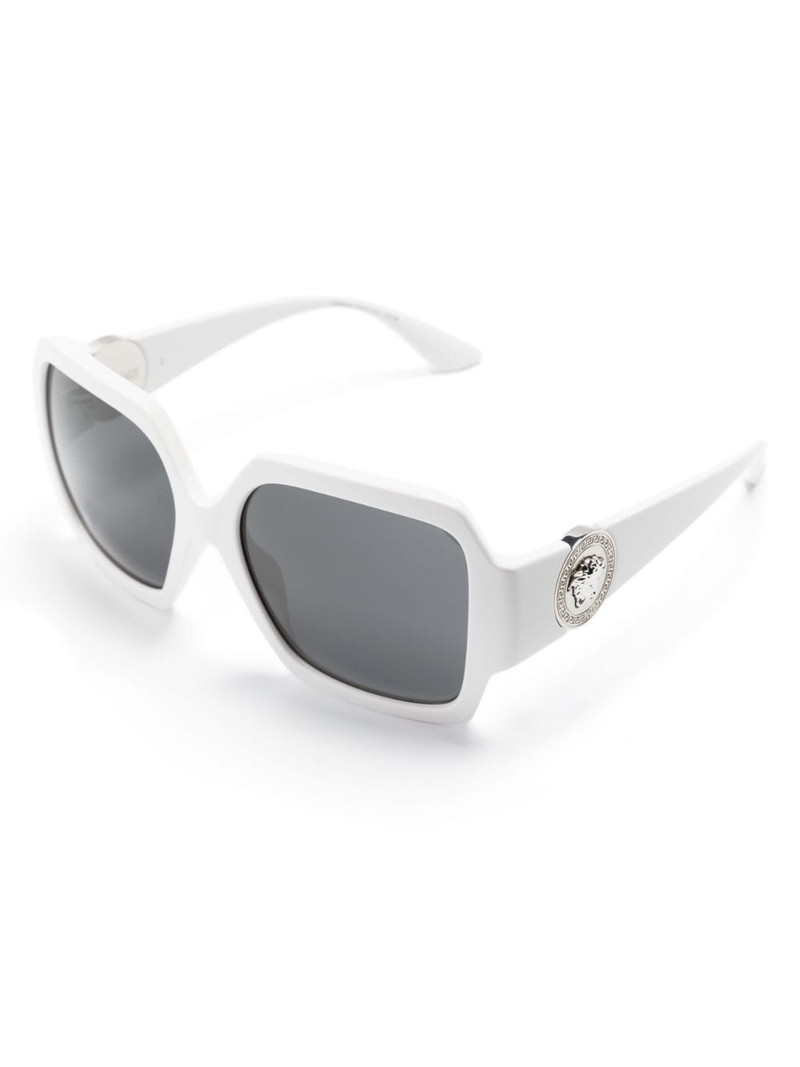VERSACE Medusa-plaque square-frame sunglasses outlook