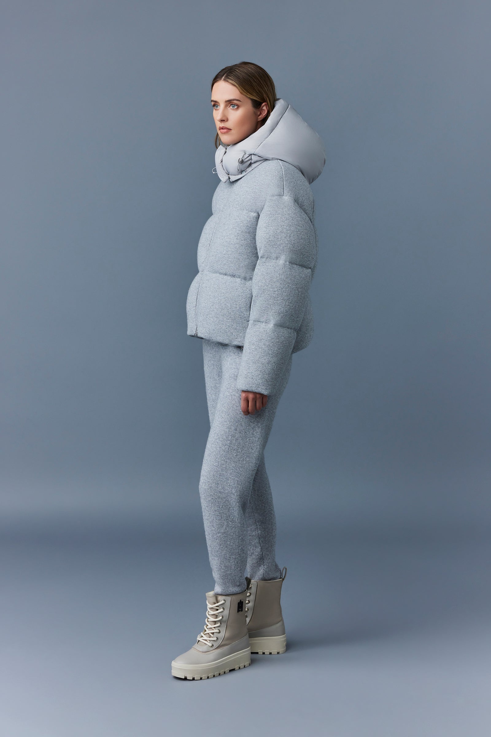 TESSY-K Medium down jacket with cashmere blend shell - 3
