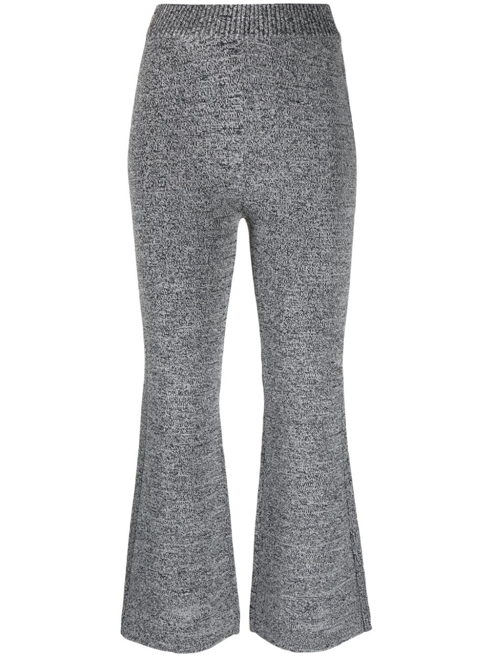 mÃ©lange cropped flared trousers - 1