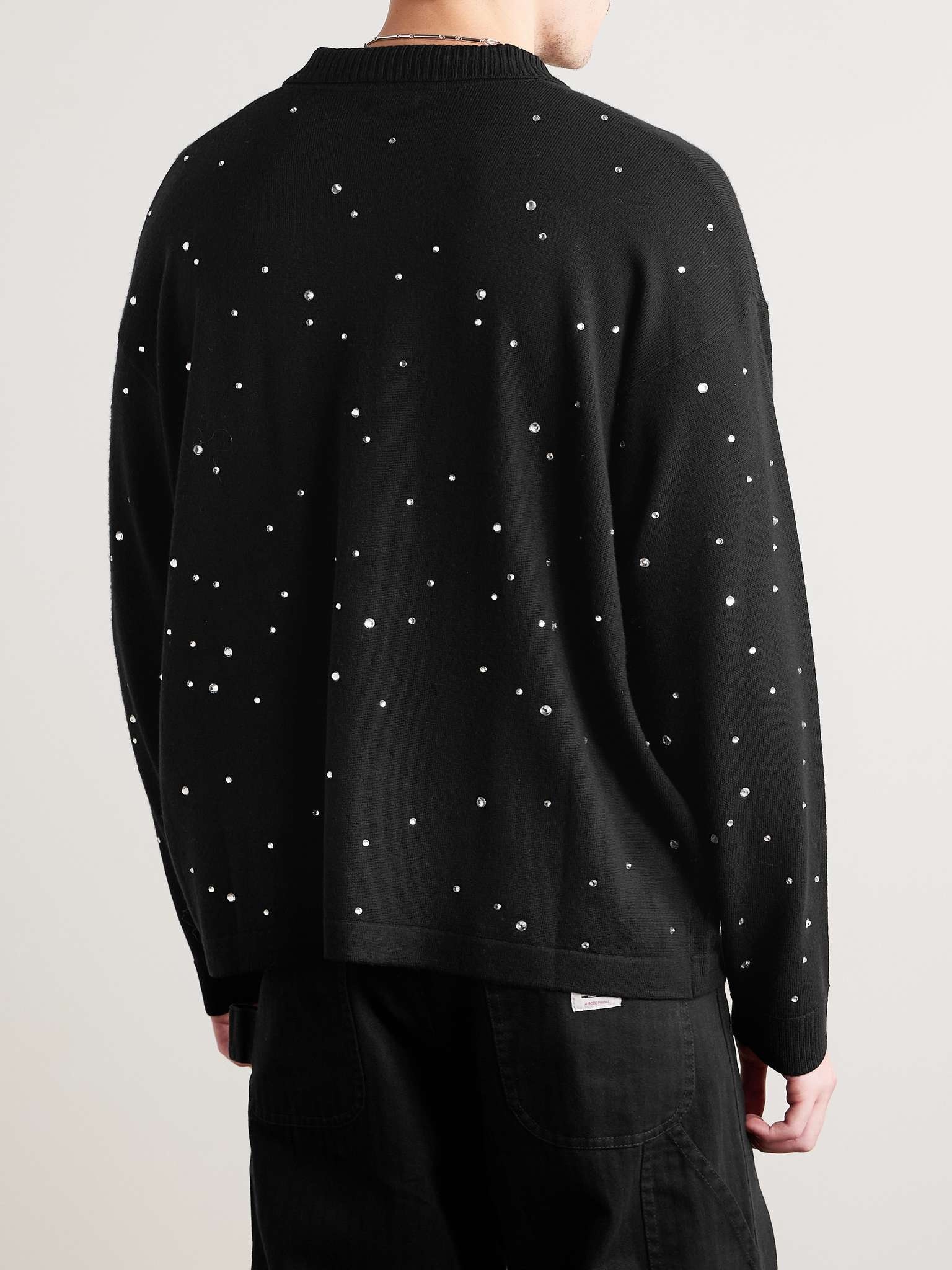 Crystal-Embellished Merino Wool Polo Shirt - 3