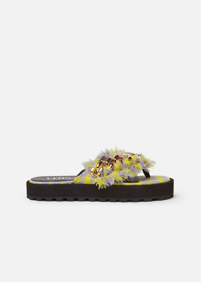 Chain Tweed Sandals 1