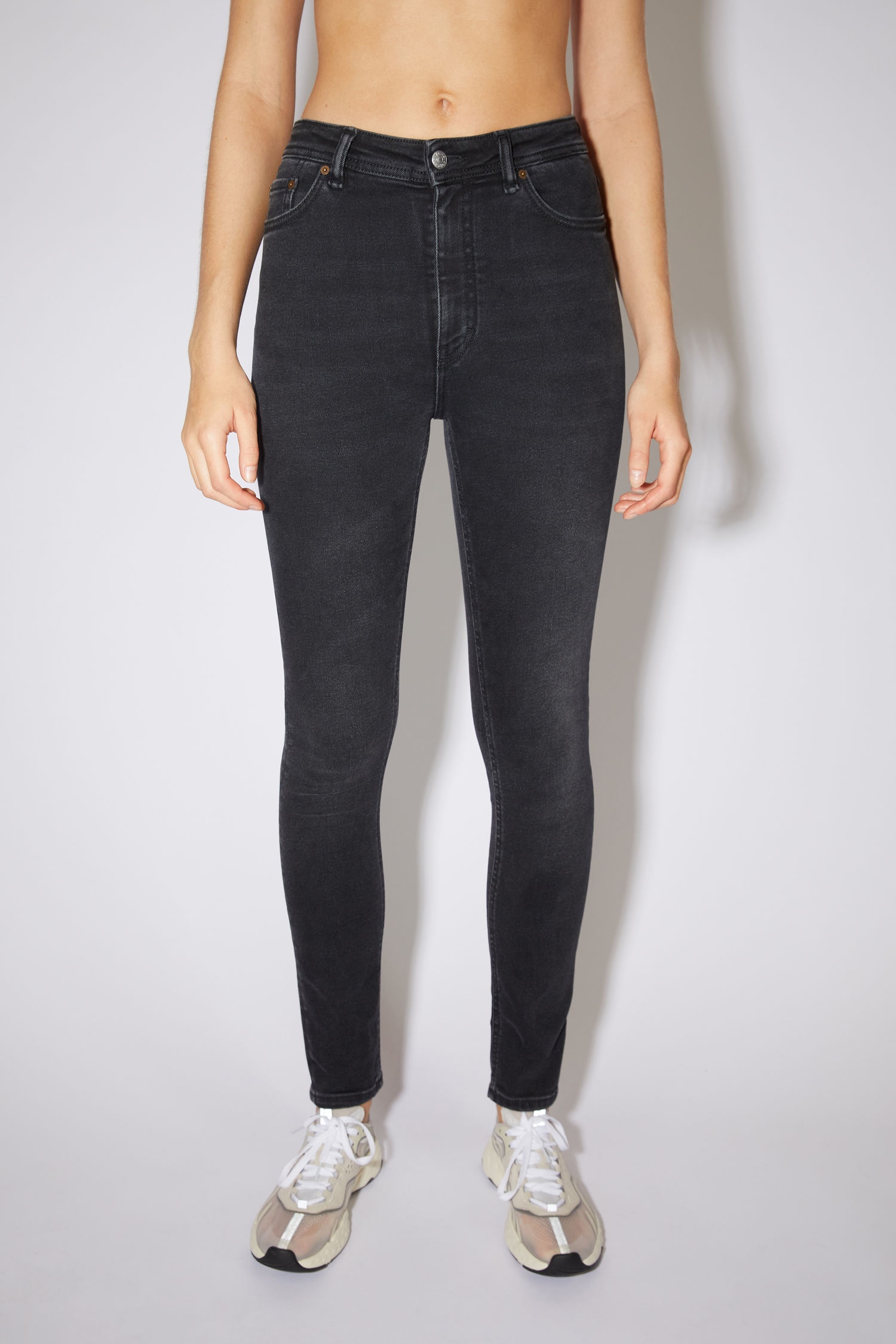 Skinny fit jeans - Used black - 2