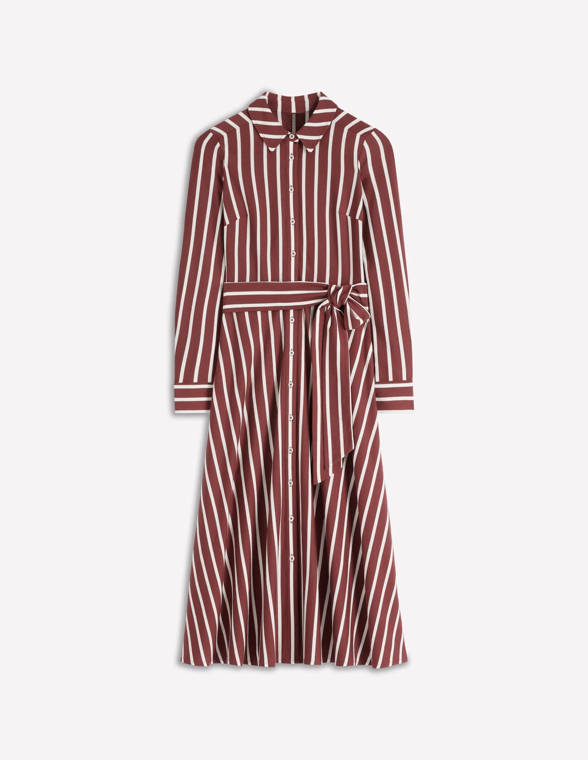 Marcia Jersey Shirt Dress-Burnt Orange, Painted Dot - 1