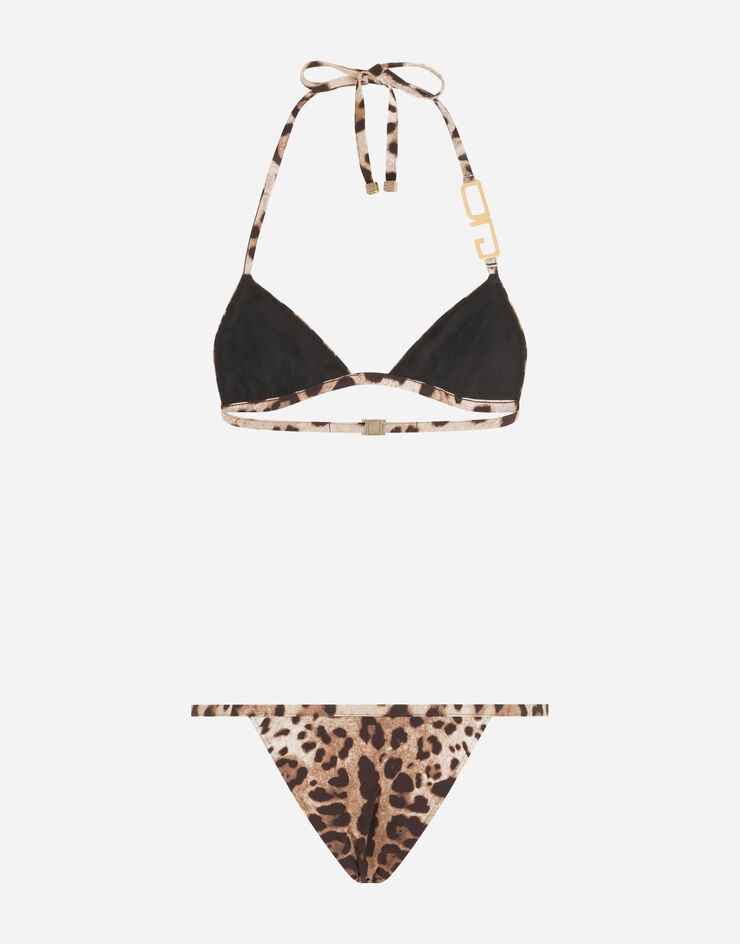 Leopard-print triangle bikini - 3