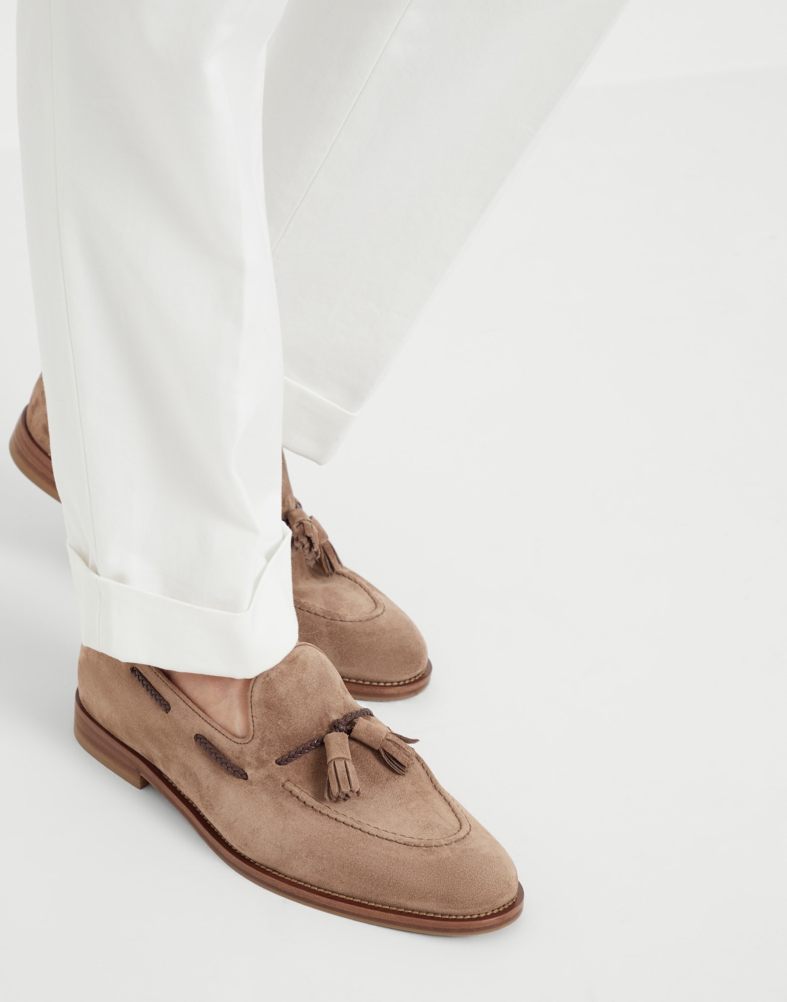Suede loafers with tassels - 4
