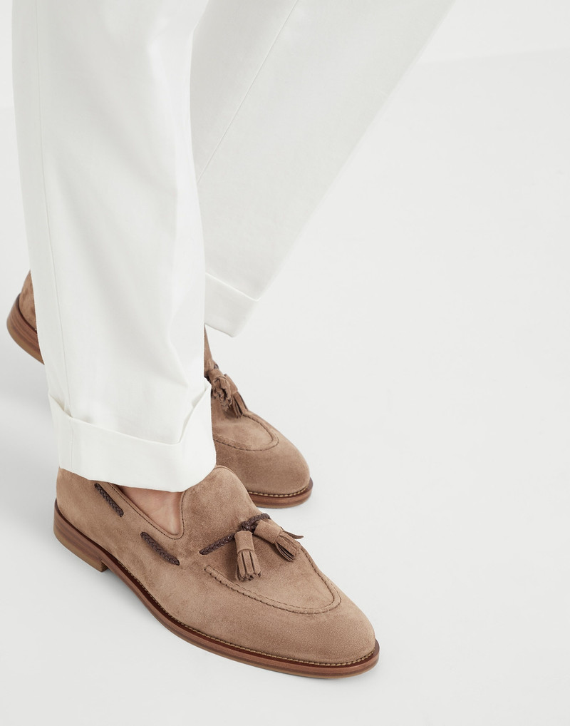 Suede loafers with tassels 4