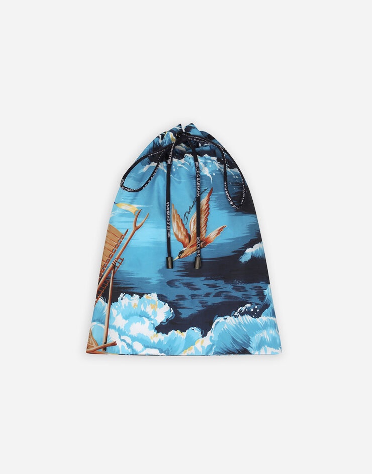 Mid-length swim shorts with Hawaiian print - 2
