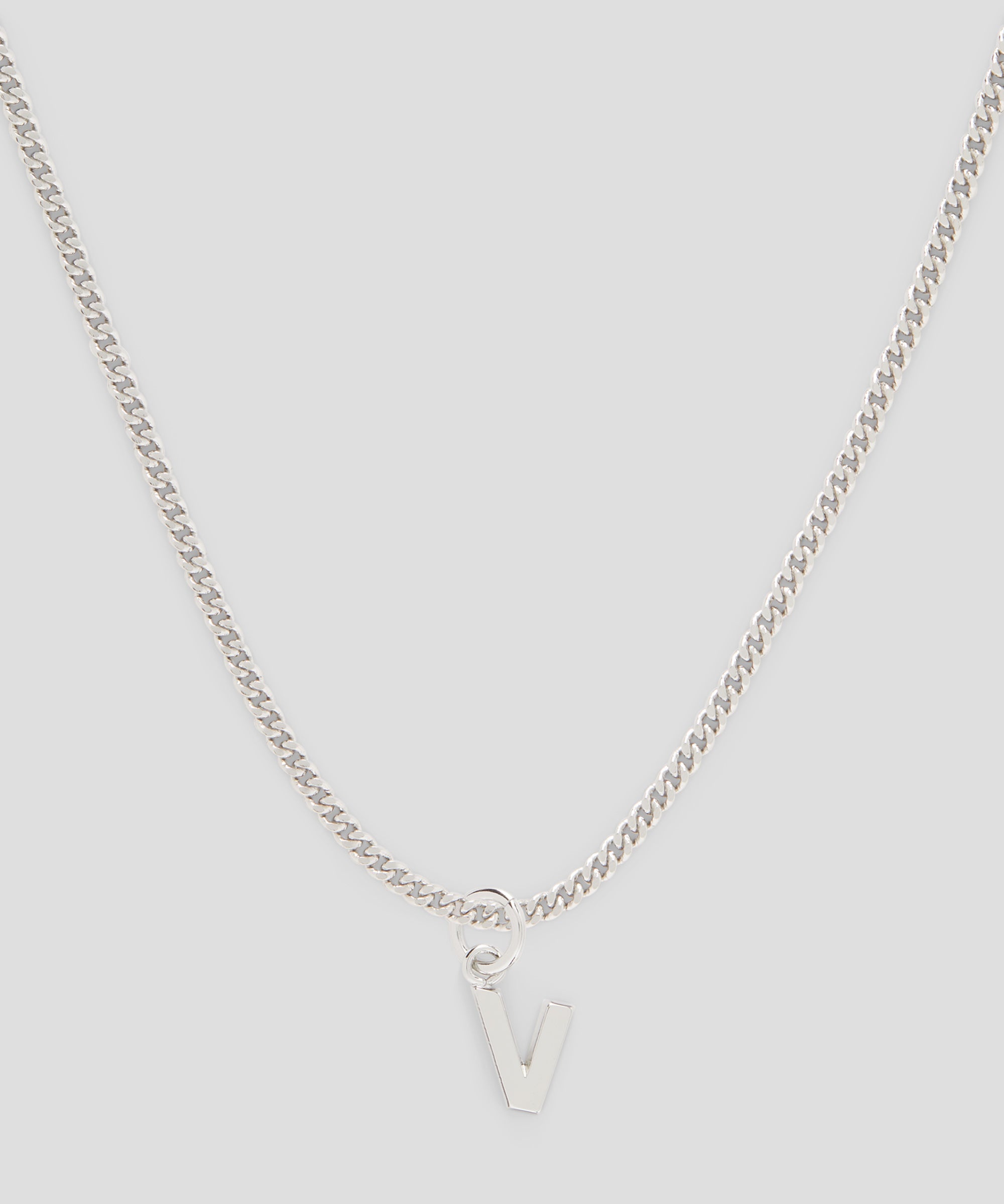 Brass letter V charm - 2