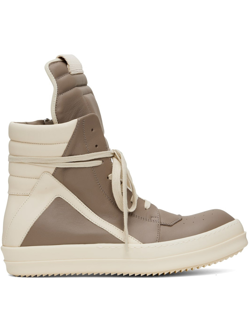 Taupe & Off-White Hollywood Geobasket Sneakers - 1