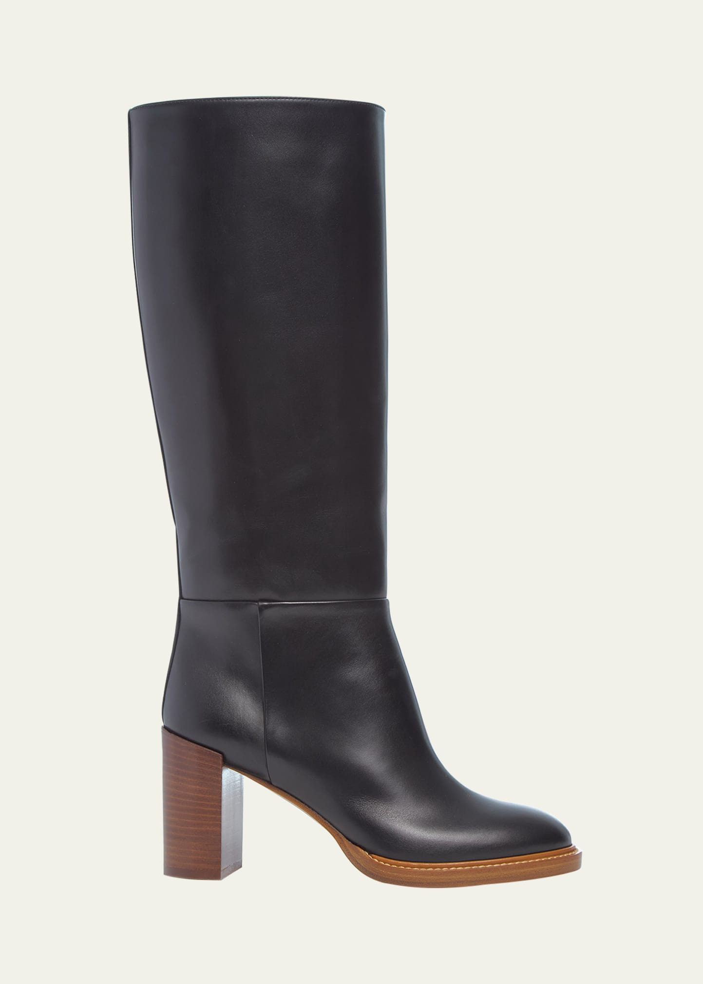 80mm Bocca Leather Knee-High Boots - 1