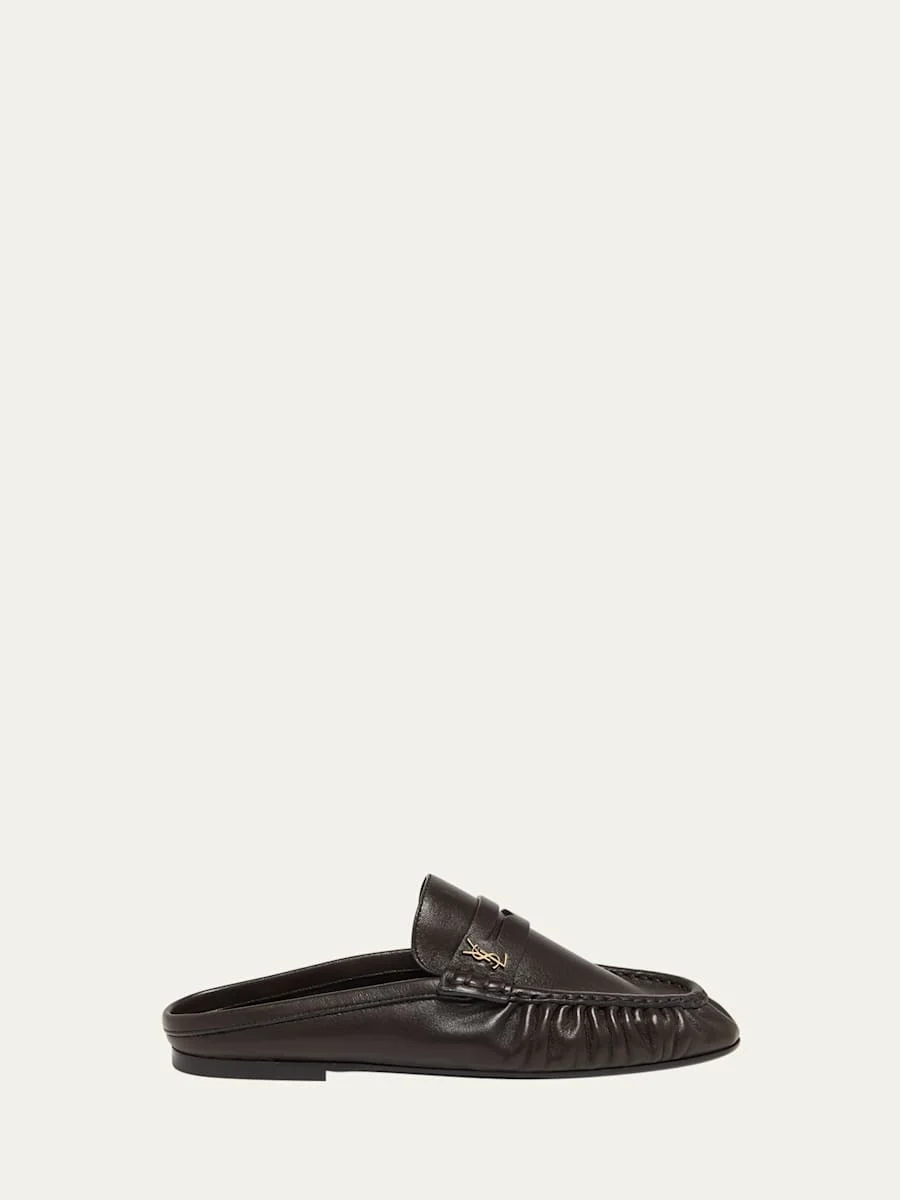 Le Loafer Leather Penny Loafer Mules - 1