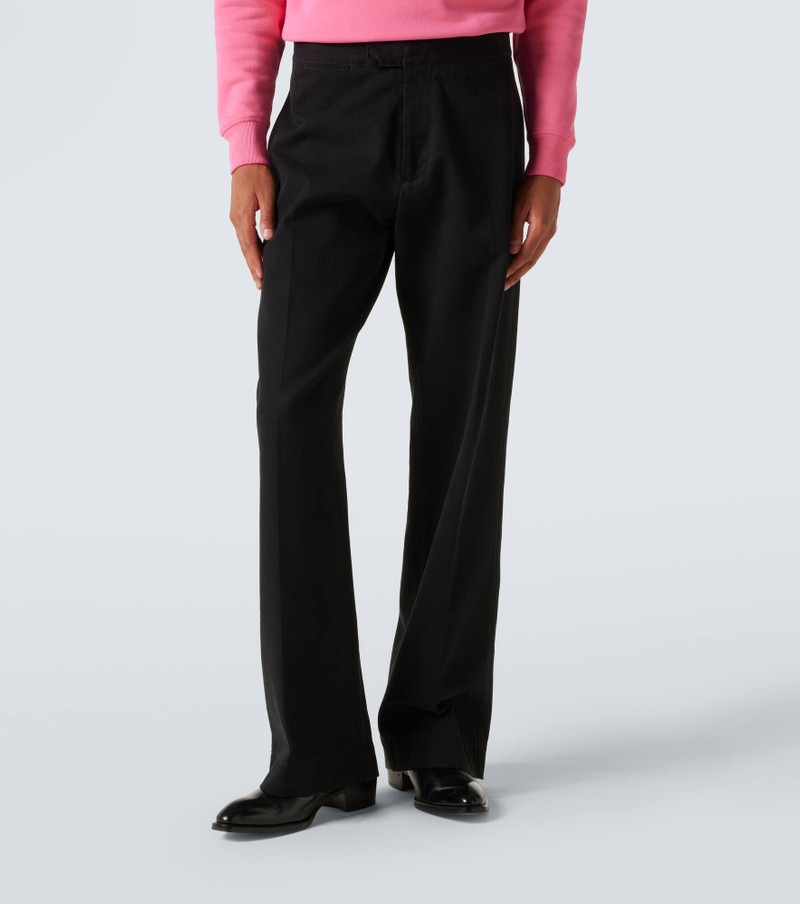 Cotton drill wide-leg pants 3