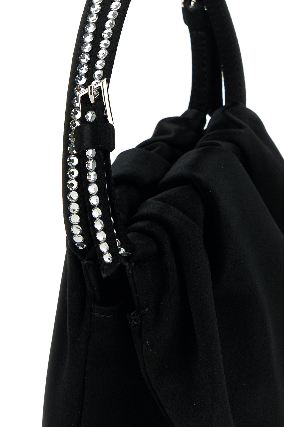 Black satin Vittoria Crystal handbag - 4