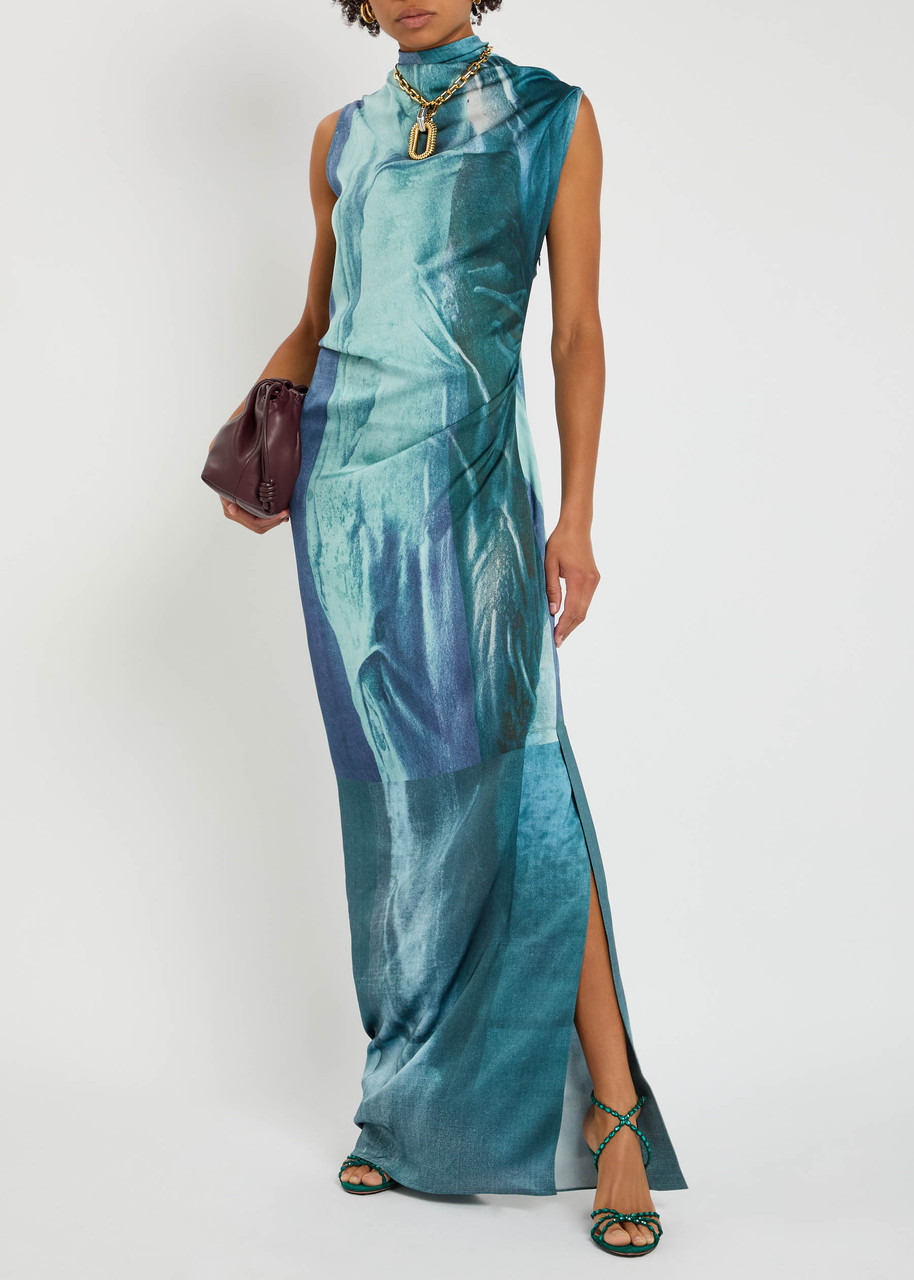 Jean Paul Gaultier Printed Satin Maxi Dress - 4